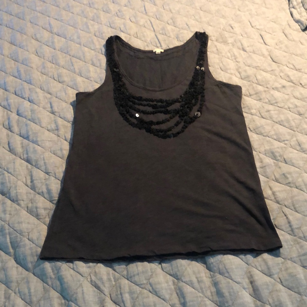 j Crew black tank top with sequins. Small